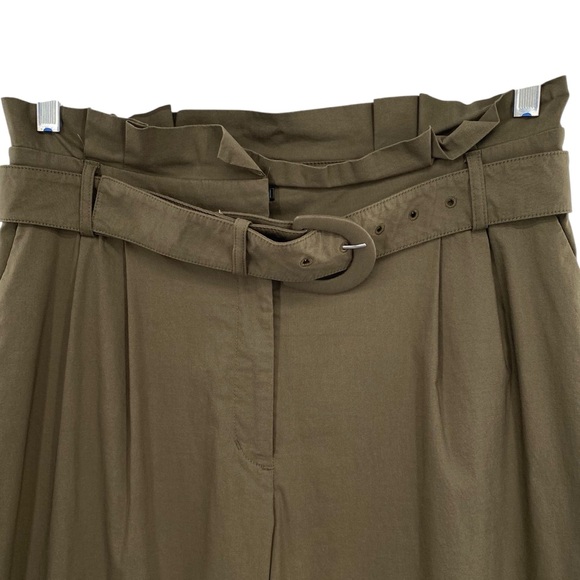 Express Wide Leg Paperbag Waist High Rise Belted Trouser Pants - Picture 2 of 8